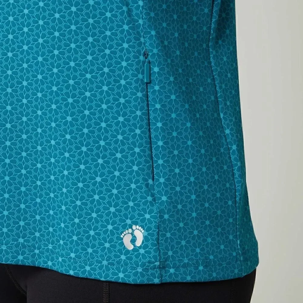 HANG TEN Ladies Long Sleeve Rash Guard Swim Shirt Zip Side Pocket and UPF 50+ - Picture 5 of 16